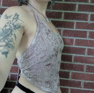 Pretty pink pastel tie crop top